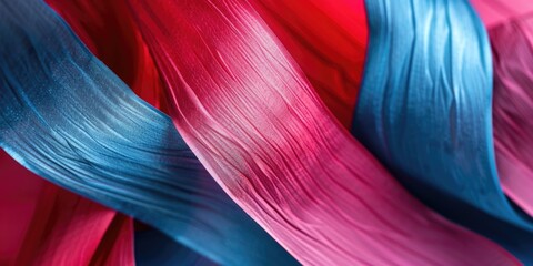 Close up of a vibrant red, blue, and pink background. Great for adding a pop of color to designs