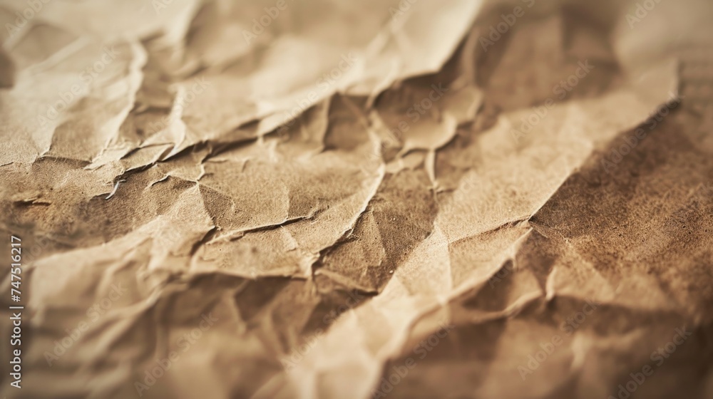 Poster A close up of a crumpled piece of paper. Suitable for various design projects
