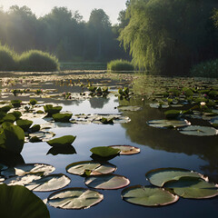 Pond of water lilies