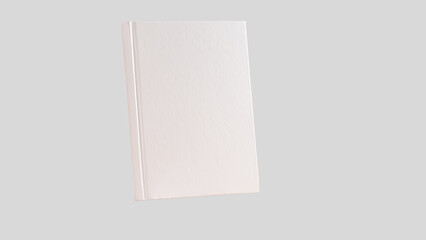 Book Mockup cover on clean backdrop. Blank hardcover isolated on empty background