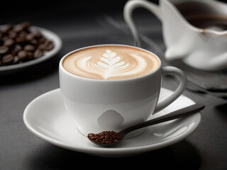 Obraz premium Creative cup of coffee. Concept black and white.