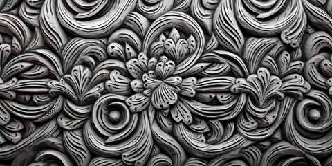 Black and white photo of a decorative wall, suitable for interior design projects