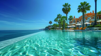 Elegant Resort Infinity Pool with Sea View