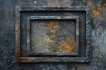 A weathered metal surface with a square window, suitable for industrial and architectural themes