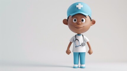 Plasticine doctor with stethoscope and stethoscope.