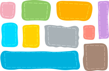 vector hand drawn colorful text boxes, speech bubbles