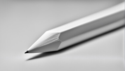 Close-up of a white pen on a white paper - Generative AI