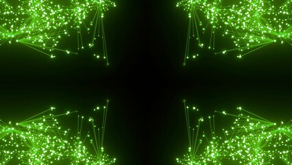 energievoll grün leuchtende symmetrisch vernetzte Lichter, Energie, Strom, Stärke, Netzwerk,...