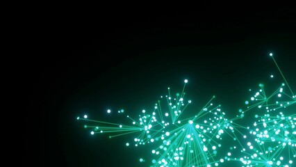 energievoll türkis leuchtende symmetrisch vernetzte Lichter, Energie, Strom, Stärke, Netzwerk, Sicherheit, kraftvoll, schnelles Internet, Licht, Technologie, Wissenschaft