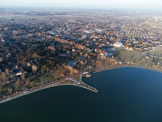 Foto op Canvas Aerial drone view Landscape on Lake Palich, Subotica, Serbia, Europe. © lightscience