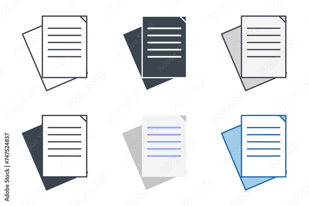 Poster sheet of paper icon collection with different styles. blank document symbol vector illustration isol