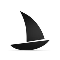 Sailing Boat Sign Black