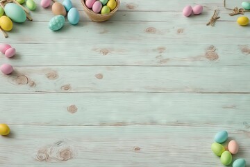 Background Backdrock Wallpaper with easter and spring theme | Pastel colors | Yellow Green Rose Blue