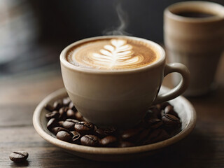 A beautiful and stylish cup of aromatic coffee.