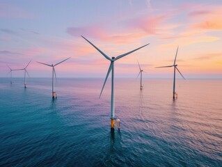 wind turbines at sea