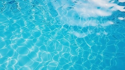 Fototapeta na wymiar Surface of blue swimming pool,background of water in swimming pool