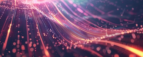 Sleek digital interface technology background with dynamic data streams