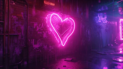 neon heart glow in the dark.