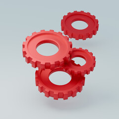 Infographic design. 3D gear template. 3d render.