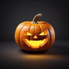 Halloween pumpkin on dark background | Jack-O-Latern | Horror Scary Funny Lamp for Autumn