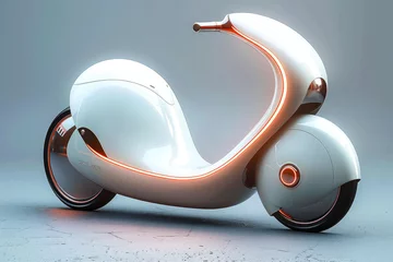 Wandcirkels aluminium Cute electric scooter futuristic concept. Generative AI. © visoot