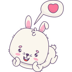 Funny enamored  bunny