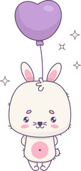 Cute bunny with balloon