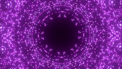 effektvolle futuristische violett leuchtende synchrone 3D-Linien mit Verbindungspunkten, kreisrund, Mittelpunkt, techniches Design, Fraktal, Muster, Geraden, Verbindungen, Internet, System
 - obrazy, fototapety, plakaty
