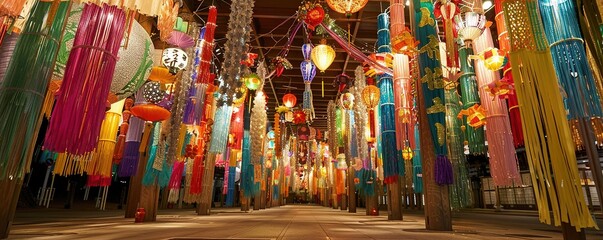 Fototapeta premium Tanabata Festival Decorations in Chichibu in Saitama, Japan