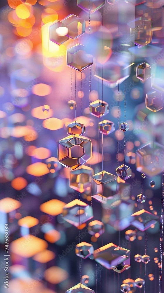 Poster digital hexagon abstract background