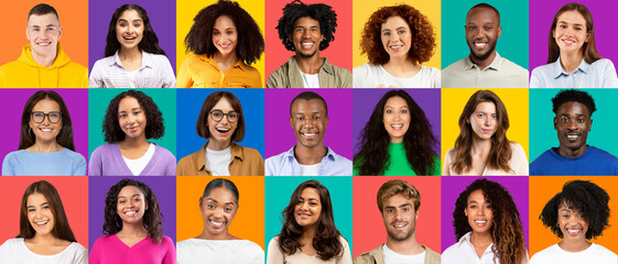 An engaging collection of headshots features smiling individuals from diverse ethnicities