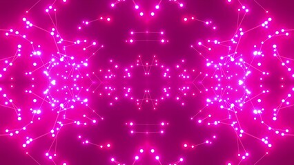 futuristisches High-Tech-Design-Muster, symmetrisch, Technologie, Wissenschaft, Energie, Netzwerk, vernetzt, Hintergrund, pink, magenta
