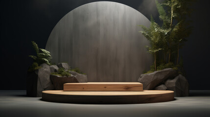 Elegant Silkwood Podium product display for product presentation