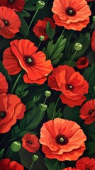 Anzac background. Poppy field, Remembrance Memorial day. Red poppies. Memorial armistice Day, Anzac day banner. Remember for Anzac.