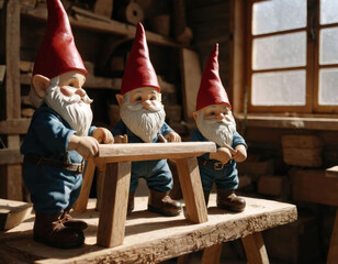 Dwarves work in a carpentry workshop, gnomes make furniture.