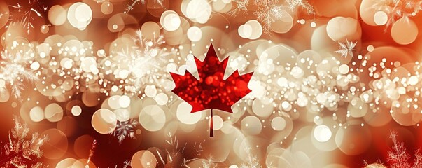 Canada Flag National Holiday Fireworks - obrazy, fototapety, plakaty