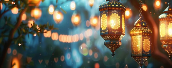 modern beautiful minimalistic eid ul azha eid ul fitr ramadan Mubarak Islamic lantern celebration...