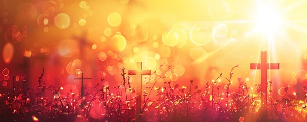 Foto op Canvas good friday cross background with sun flare © Влада Яковенко