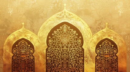 card background featuring Islamic vector designs, with intricate patterns