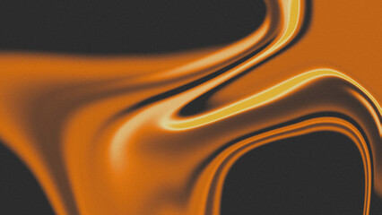 Abstract flowing gradient backdrop. Vintage 70s, 80s style background. Orange and black backdrop.
