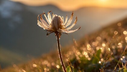 Flor en el amanecer fondo desenfoque