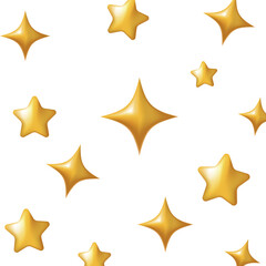 3-D yellow rating star vector illustration in white background