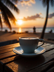  Amanecer Tropical: Café Matutino en la Playa