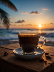 Despertar Isleño: Espresso al Amanecer Frente al Mar