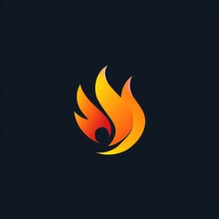 Logo with an image of fire