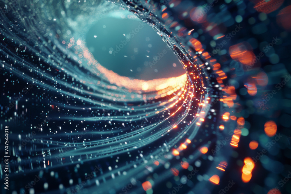 Poster a computer generated image of a blue and orange swirl