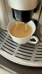 making coffee in coffee machine