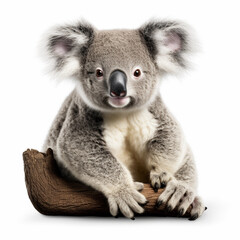 photo of a koala on a white background сreated with Generative Ai