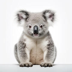 Naklejka na ściany i meble photo of a koala on a white background сreated with Generative Ai