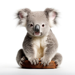 photo of a koala on a white background сreated with Generative Ai